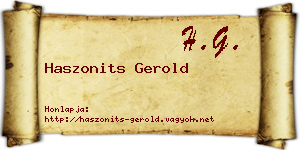 Haszonits Gerold névjegykártya